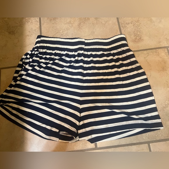 Reformation Pants - Reformation Navy Blue/White Striped Pajama Lounge Shorts Size Small